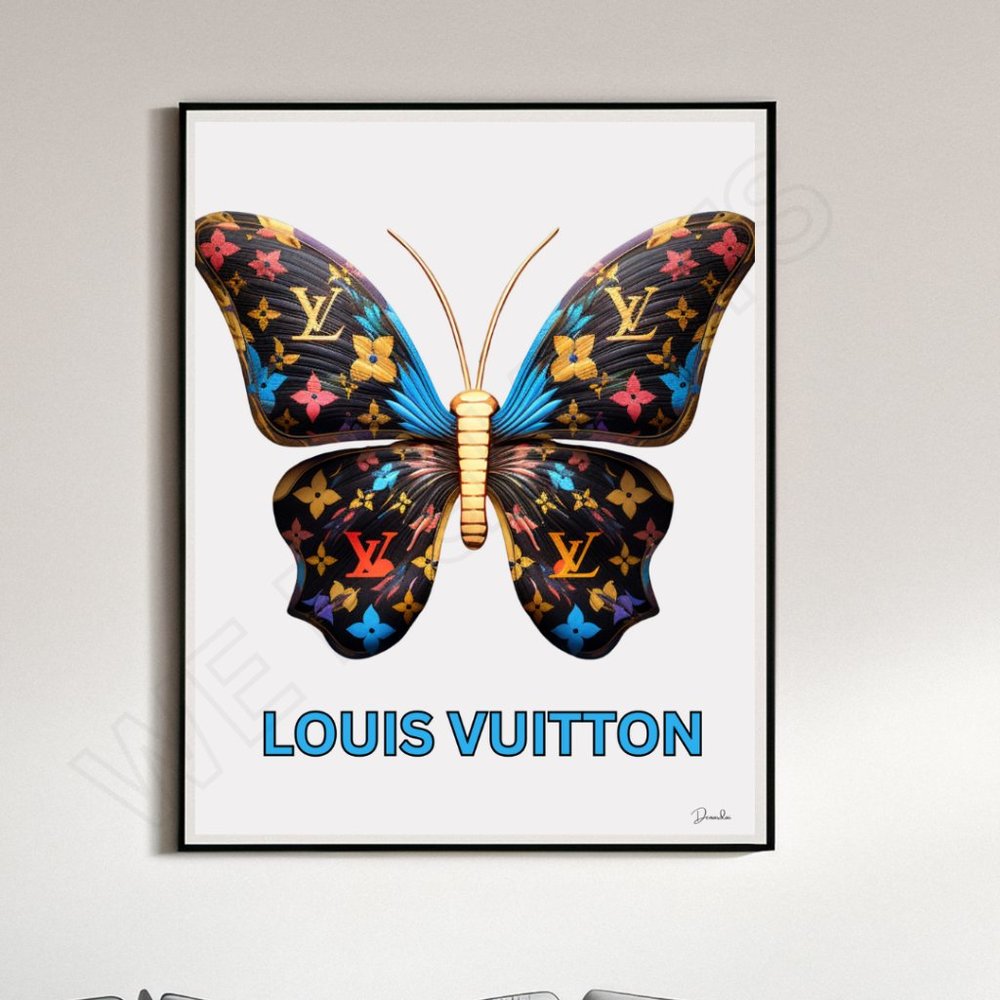 LOUIS VUITTON BUTTERFLY Artwork 11X17 Wall Decor, Louis Vuitton, Luxury